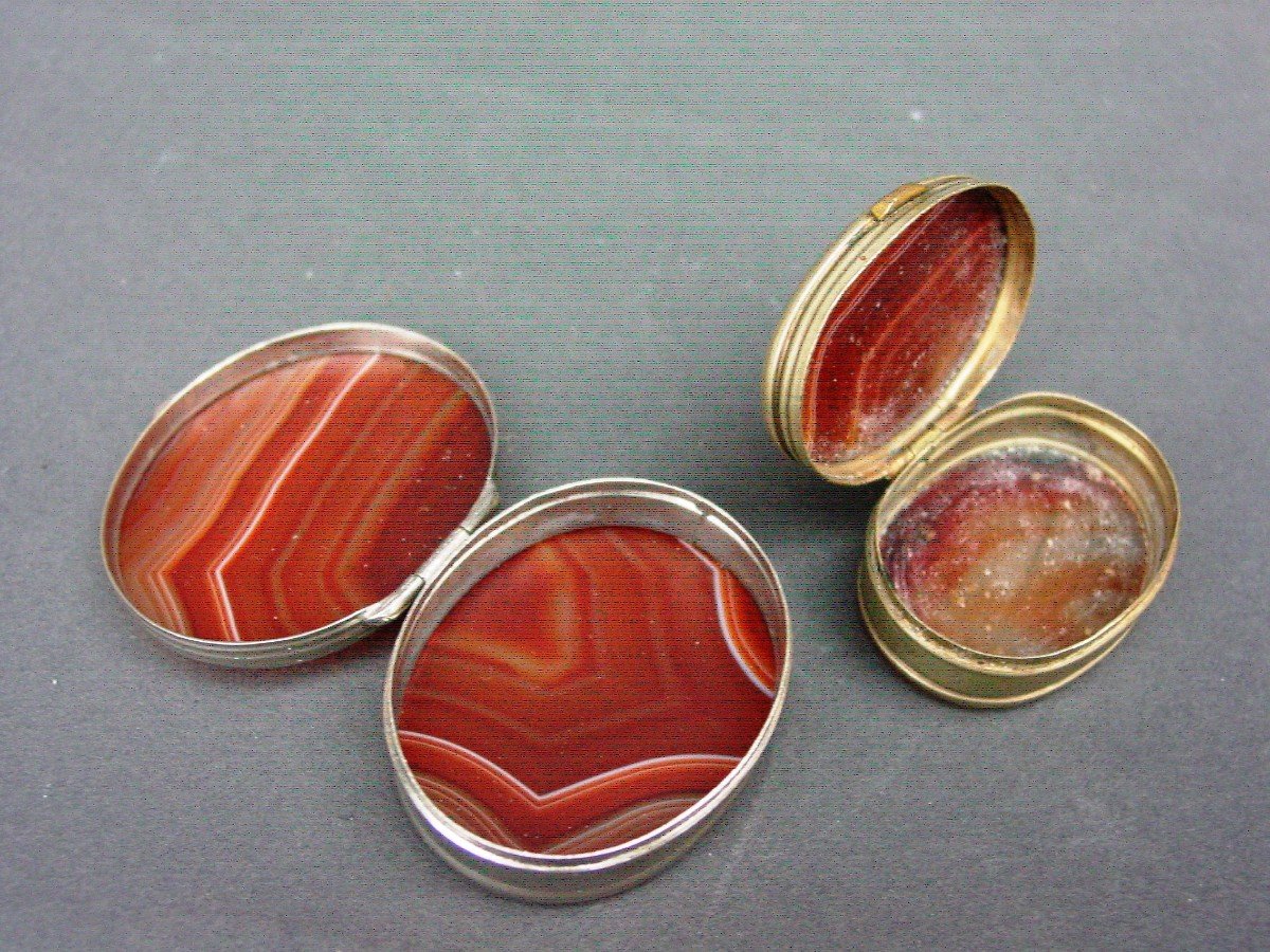 2 Agate Boxes From The 19th Pill, Snuff-photo-4