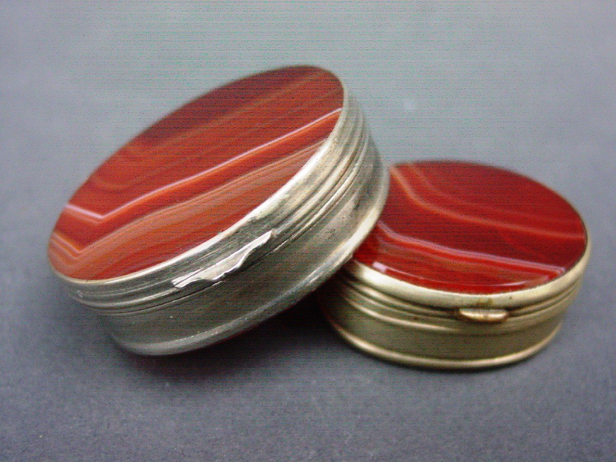 2 Agate Boxes From The 19th Pill, Snuff
