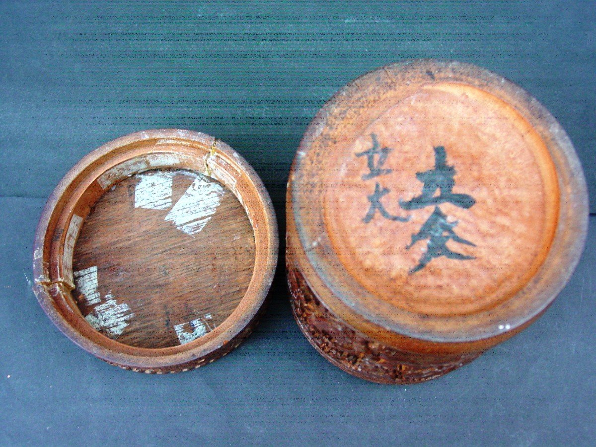 Pot à Pinceaux Bitong En Bambou Sculpté Du 19ème Chine ou Japon-photo-3