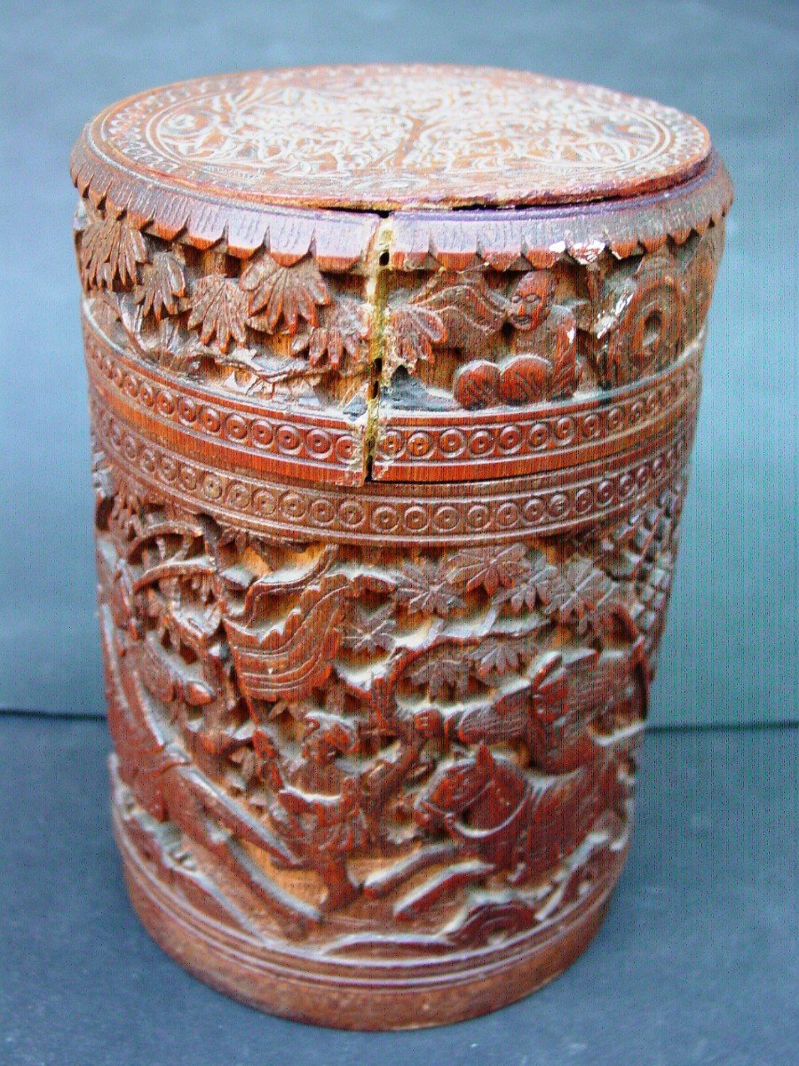 Pot à Pinceaux Bitong En Bambou Sculpté Du 19ème Chine ou Japon