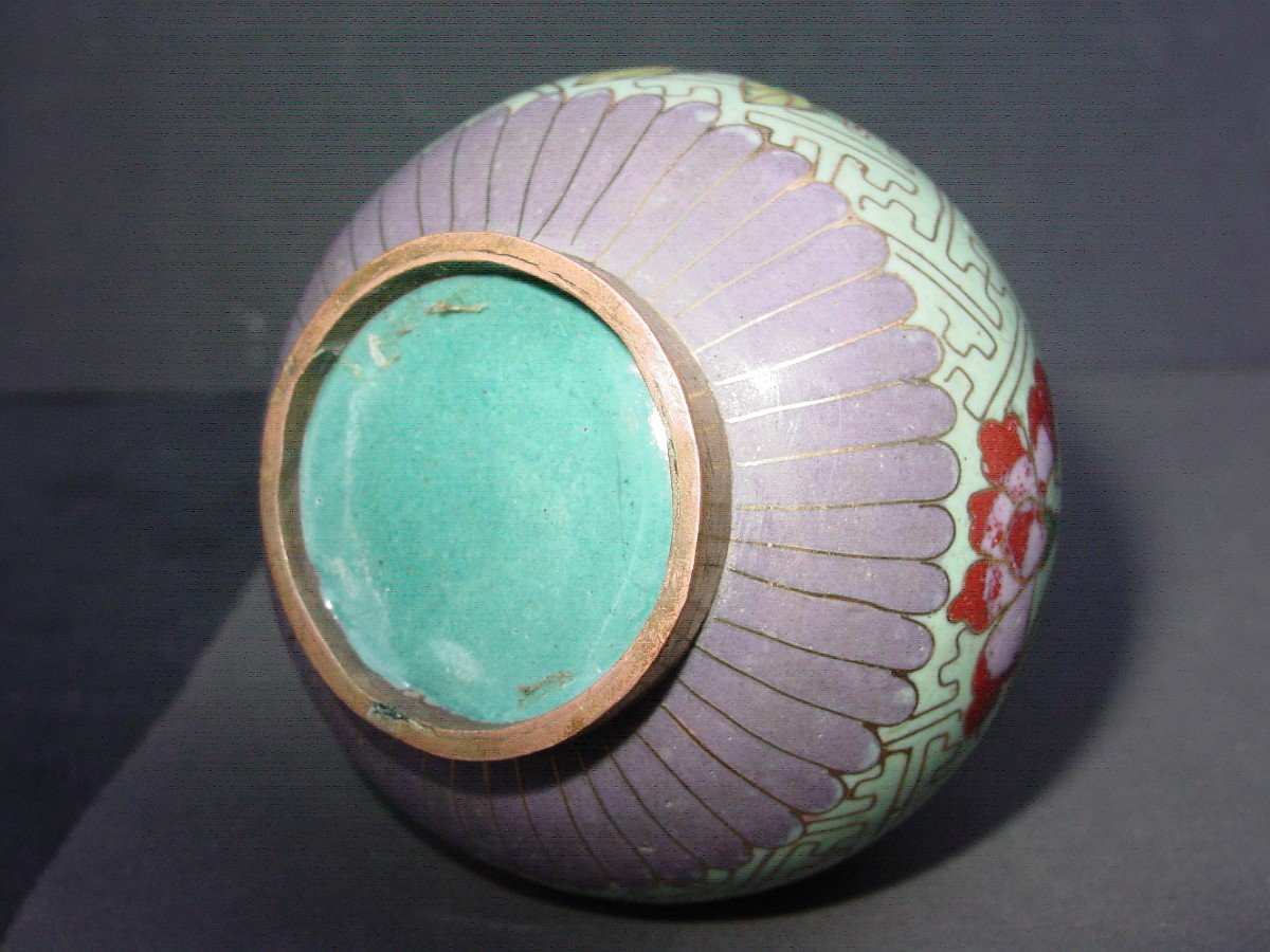 Petit Vase Japon En Cloisonné Vers 1920-photo-4