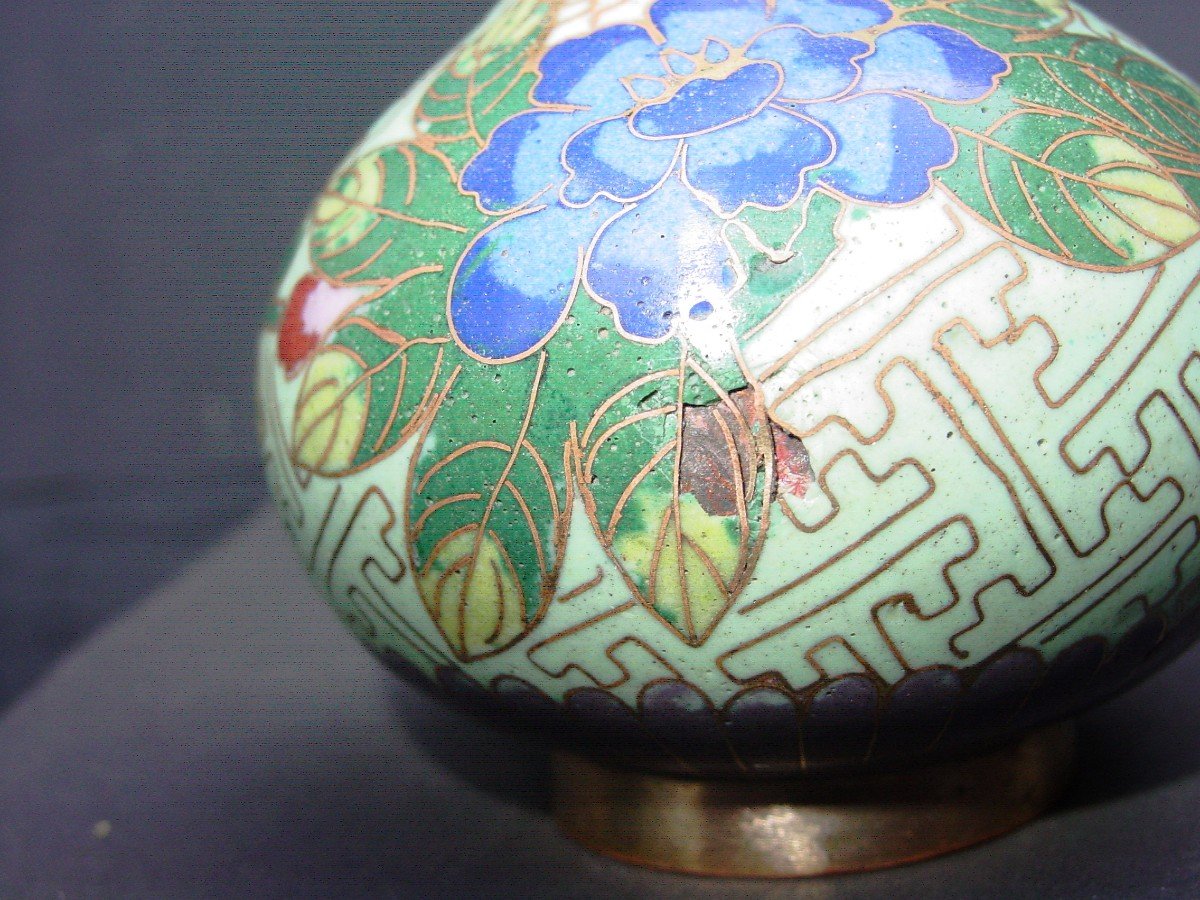 Petit Vase Japon En Cloisonné Vers 1920-photo-1