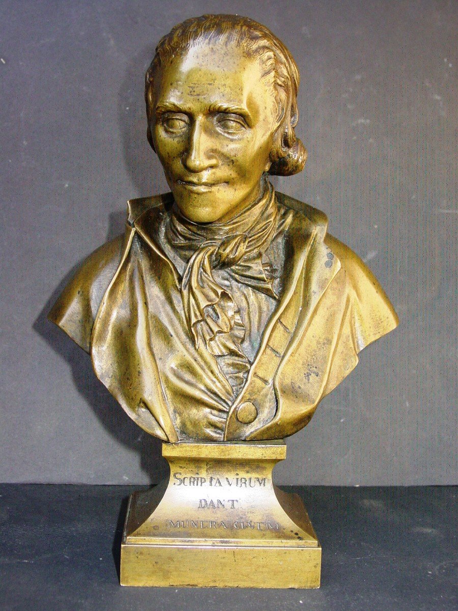 Buste d'écrivain, Penseur:"Dante Alighiéri" 1849 Vassé Delécole-photo-4