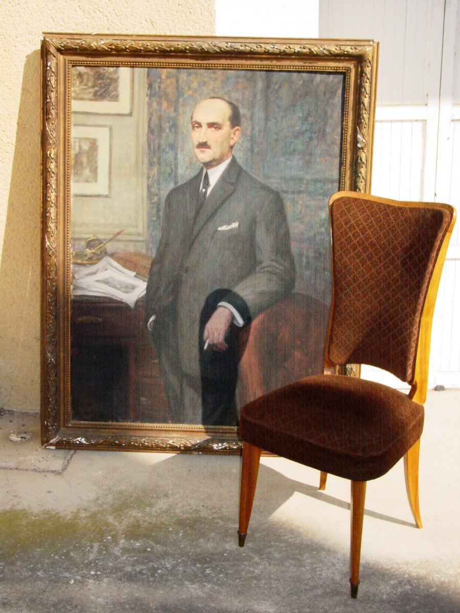 Grand Portrait d'Intellectuel Ou Artiste 1922 Par Yvonne Thivet