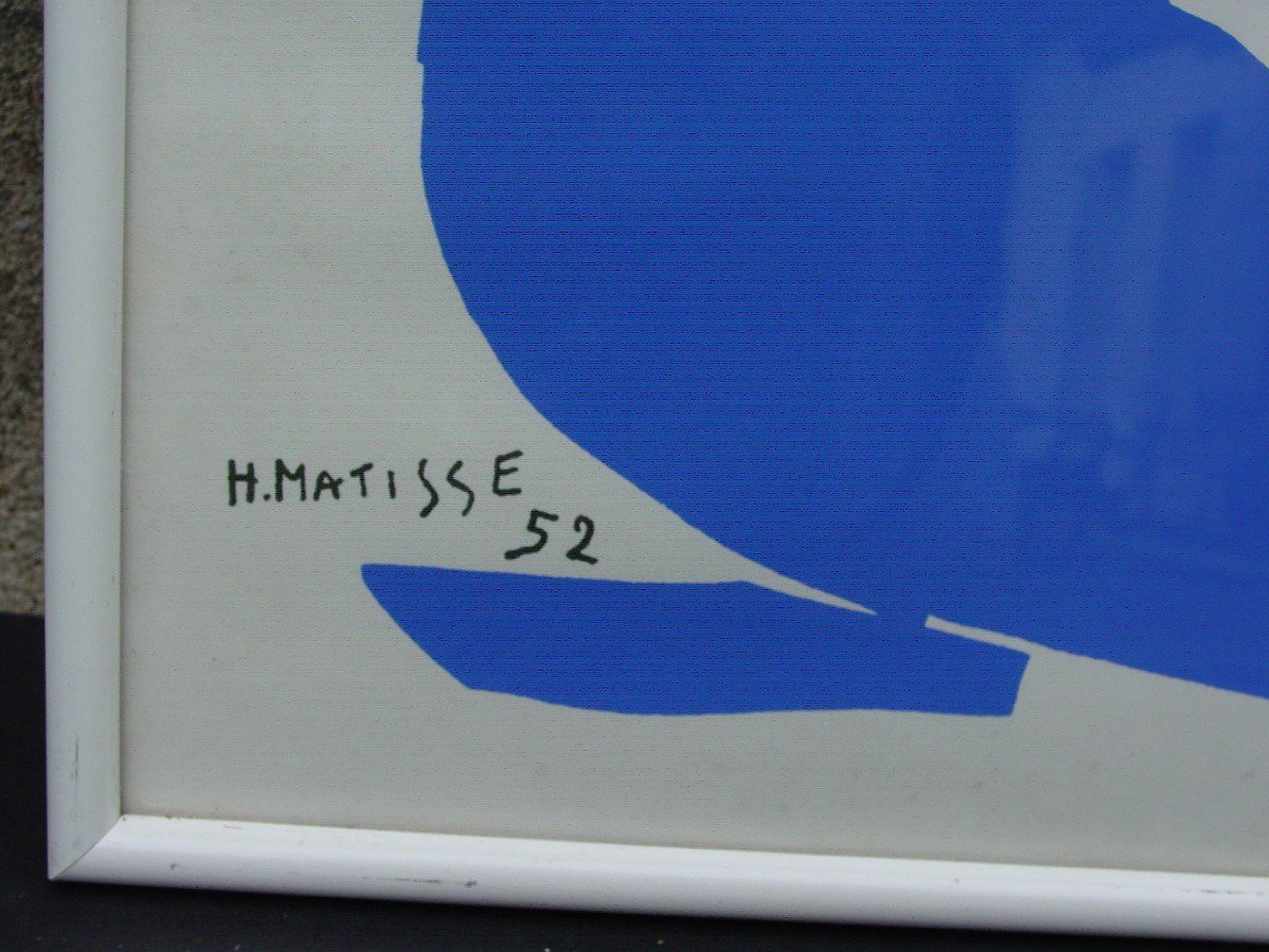 H. Matisse: Estampe Nu Bleu I Encadré d'époque-photo-4