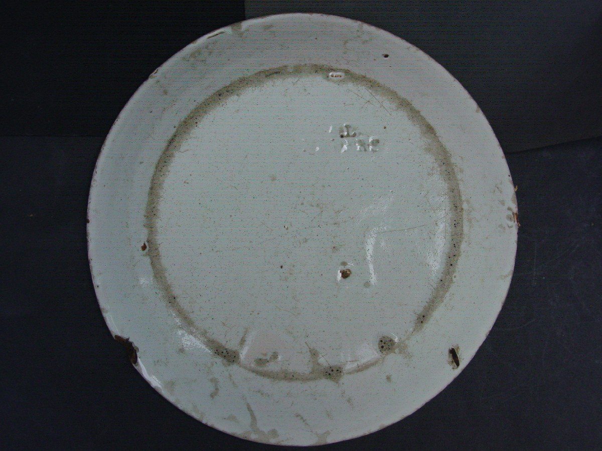 Nevers: Lot Of 4 18-19th Century Earthenware Plates-photo-3