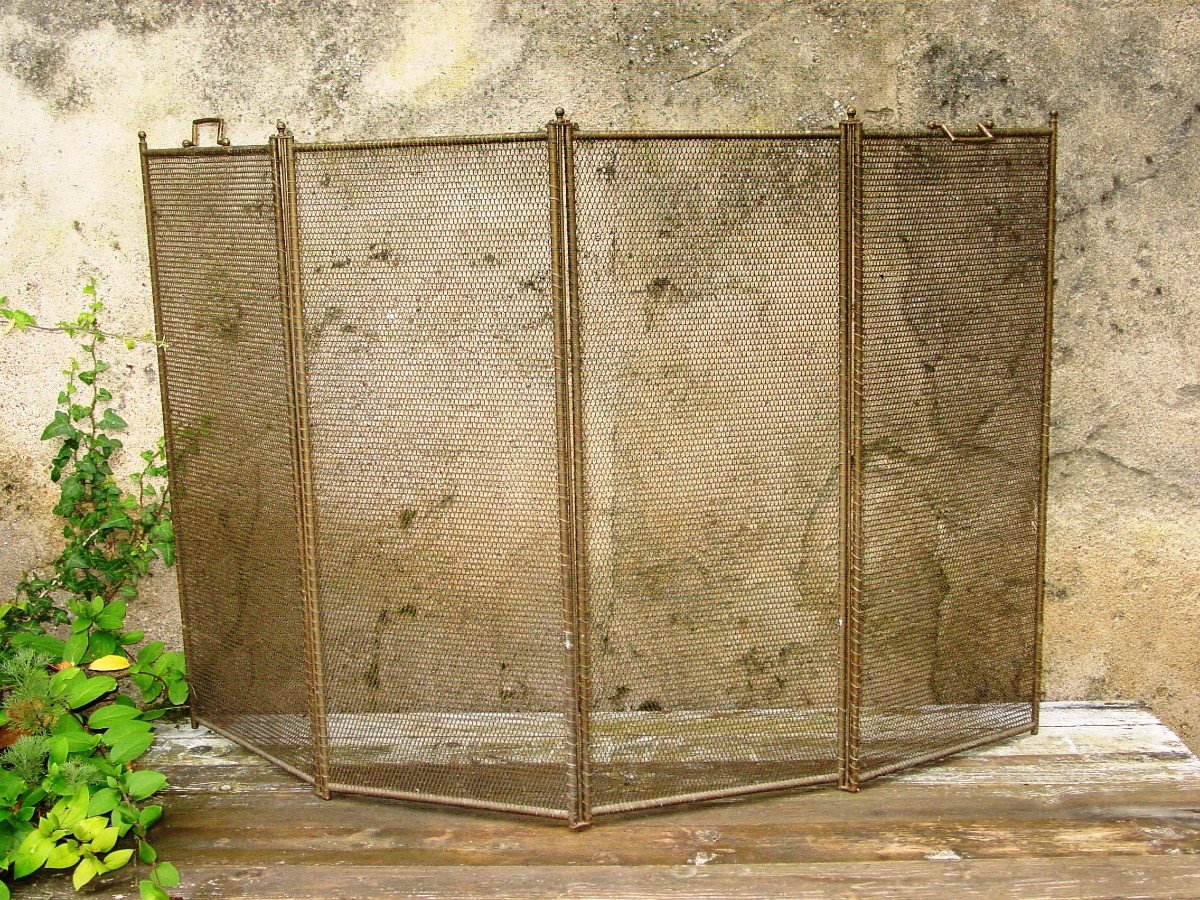 Large Firewall (h. 80 Cm.) In Patinated Iron