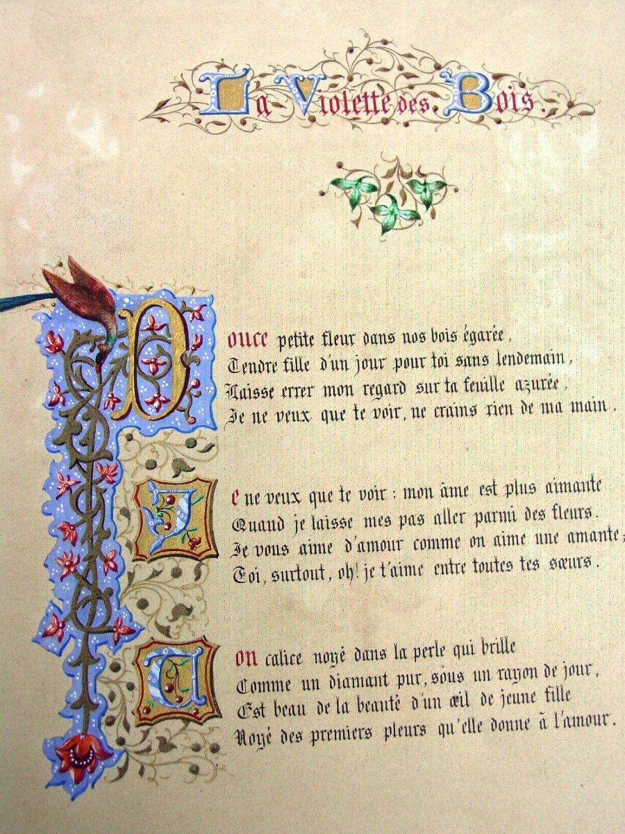 6 Planches d\'Enluminures 1900 Poésies Dont Victor Hugo-photo-6