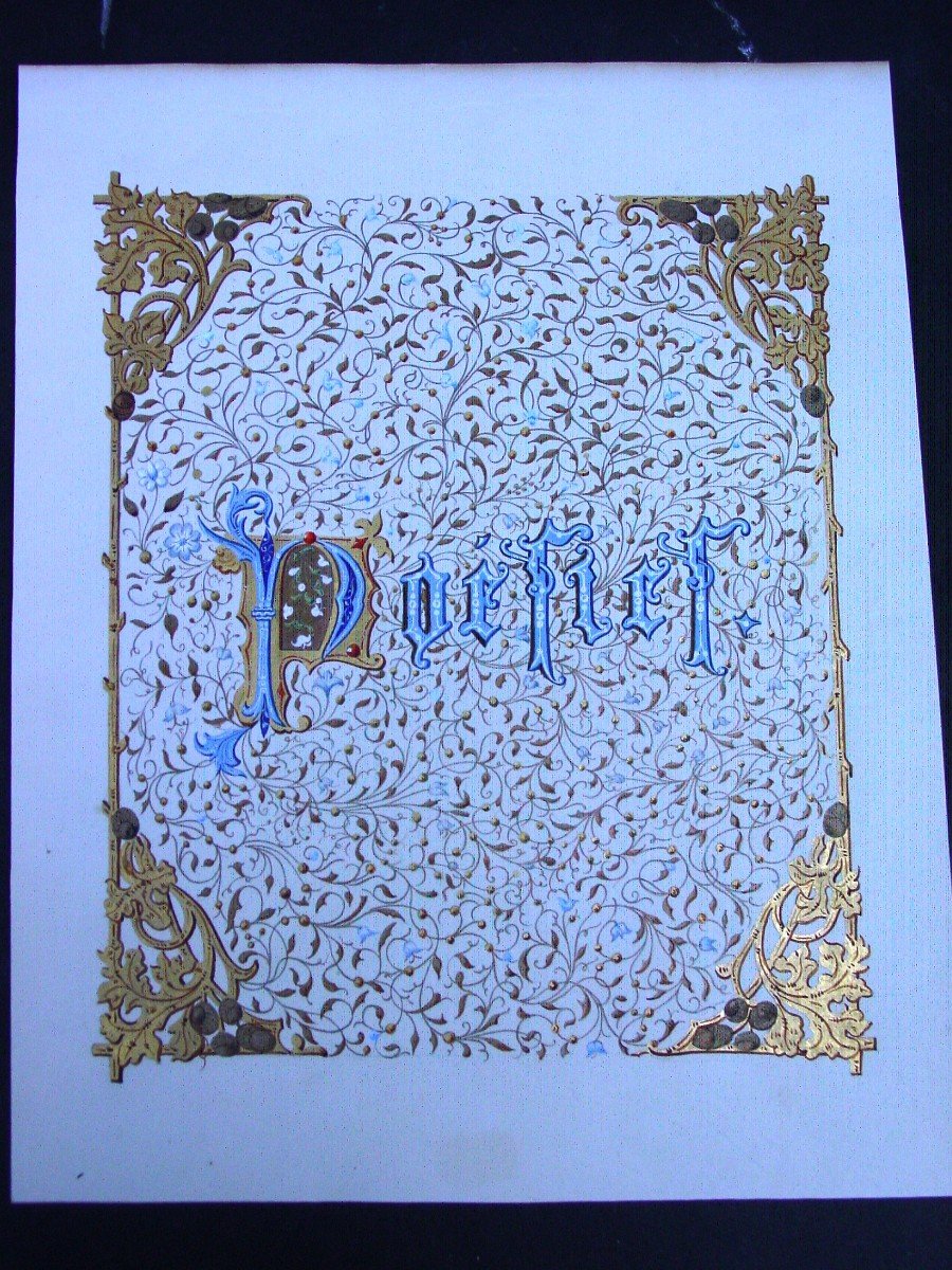 6 Planches d\'Enluminures 1900 Poésies Dont Victor Hugo-photo-7