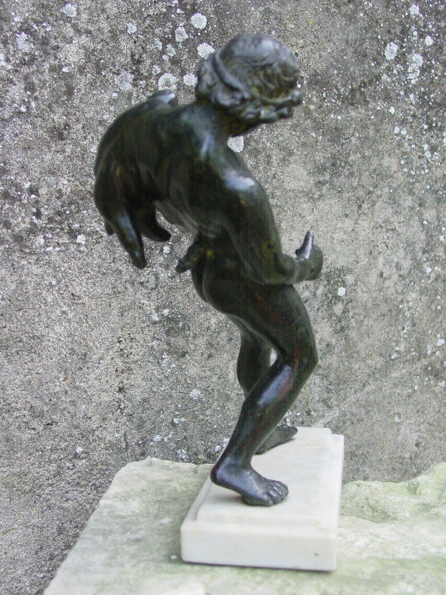 Bronze à l'Antique : Jeune Faune Ivre à l'Outre De Vin Musée de Naples-photo-3