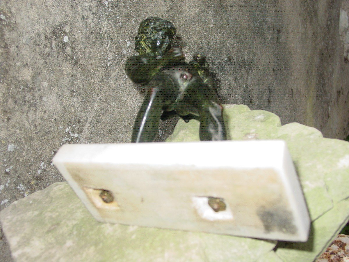 Bronze In The Antique Style: Young Drunk Faun With Wine Bottle Naples Museum-photo-8