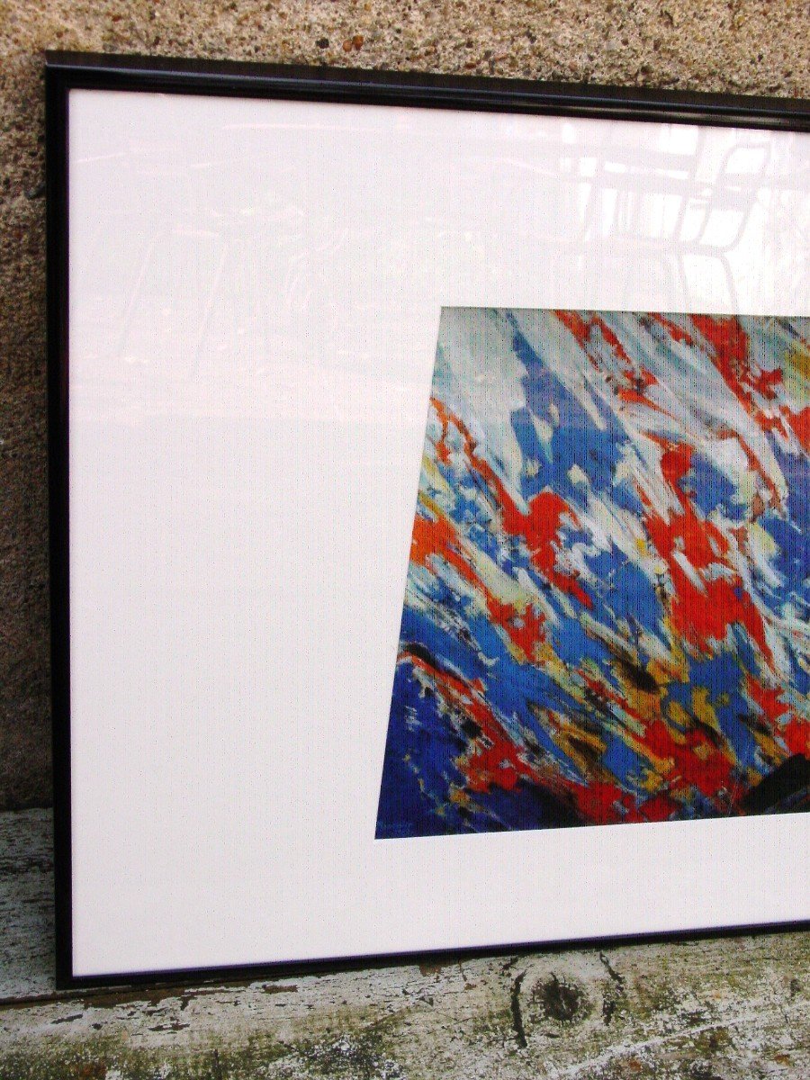 Alfred Manessier Triptych "freedom, Freedom" Well Framed Program 1989-photo-2