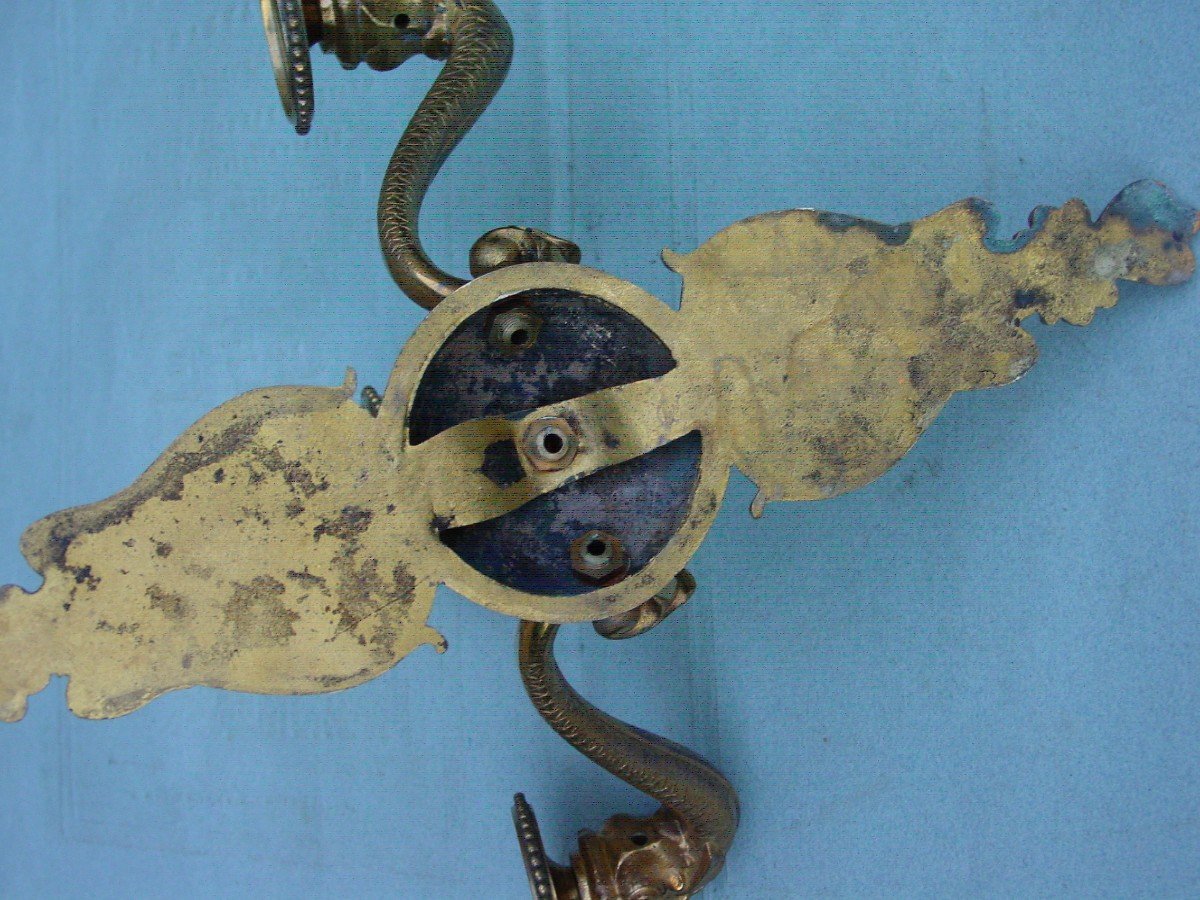 Applique Style Empire 1925 Bronze Doré (l.35 Cm.)-photo-2