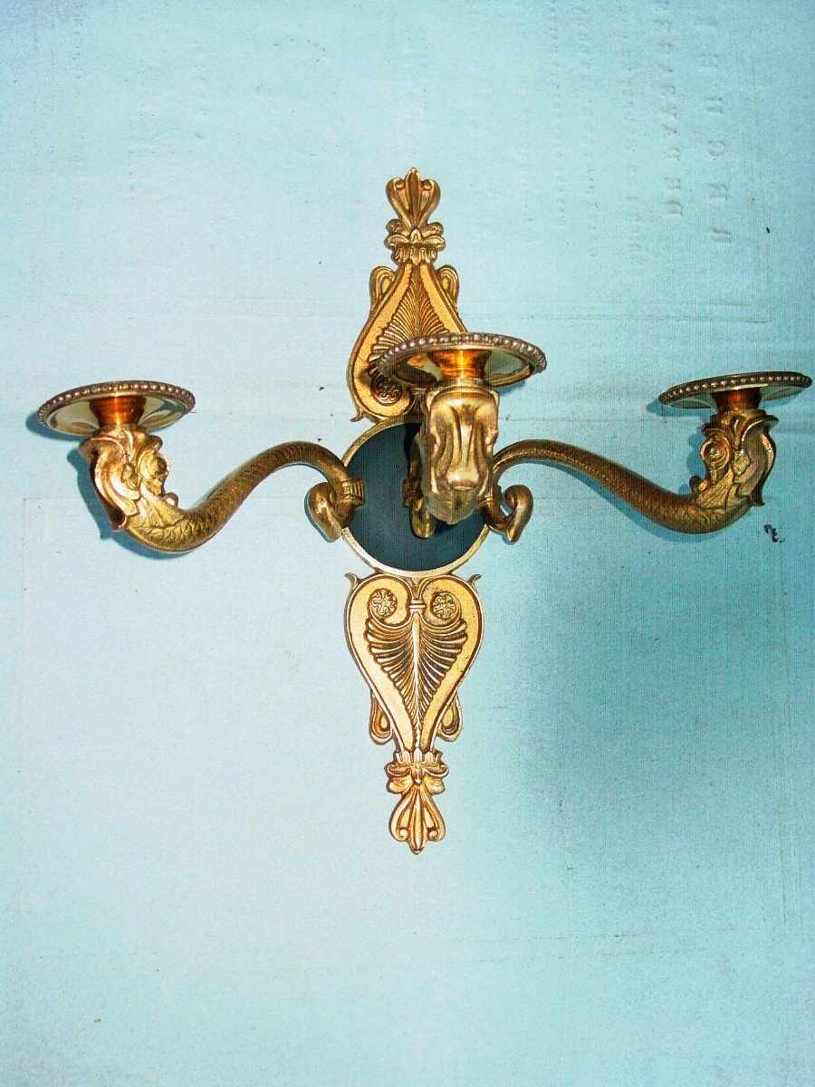 Applique Style Empire 1925 Bronze Doré (l.35 Cm.)