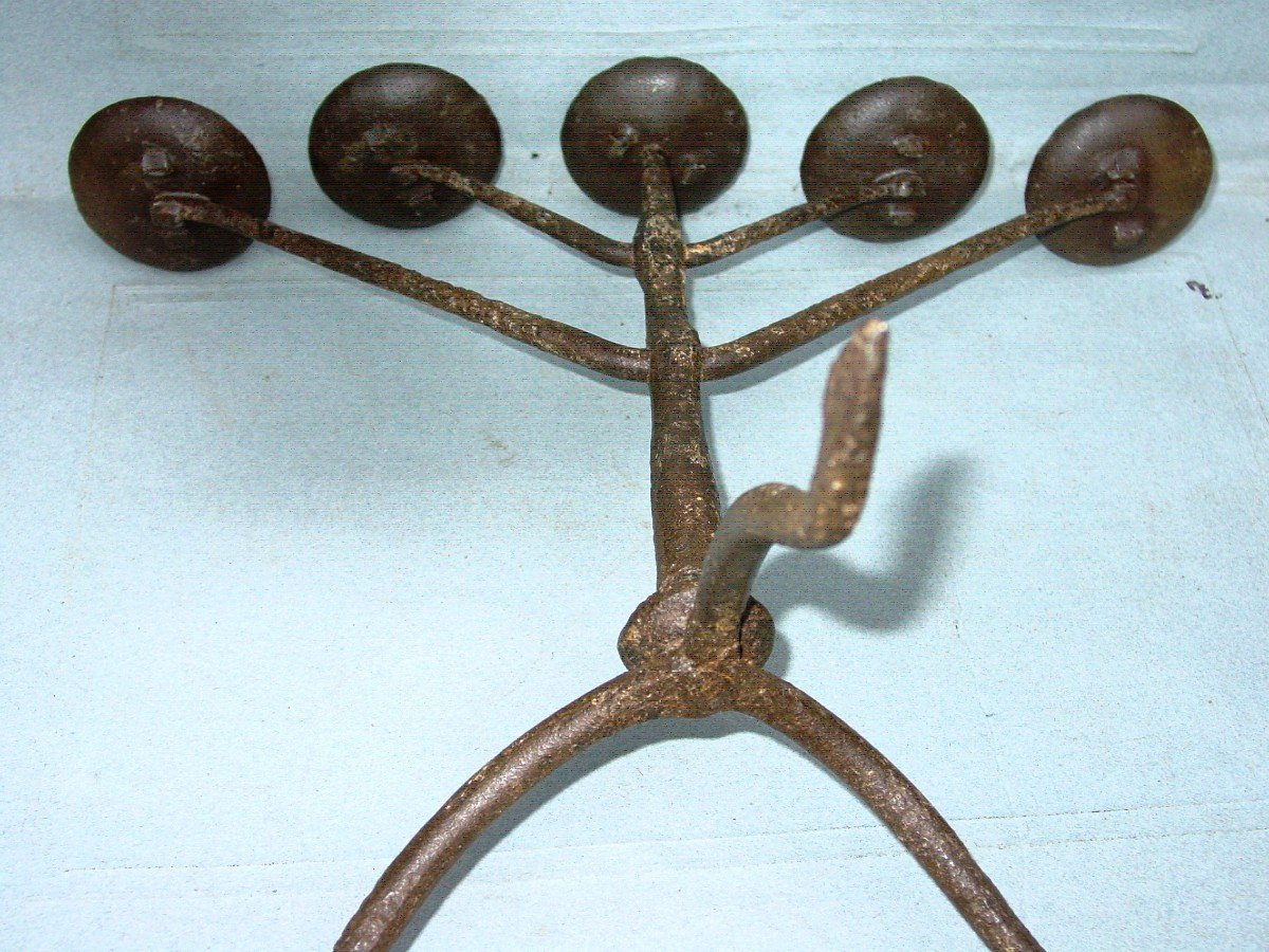 Candleholder, 5-branch Candlestick. Attributed To The Ateliers De Marolles-photo-6