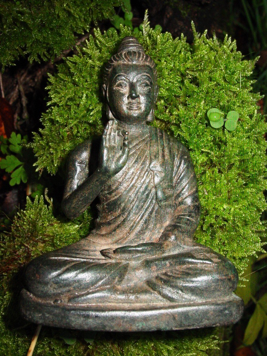 Bronze Buddha Height: 11 Cm. Thailand, Burma?-photo-1