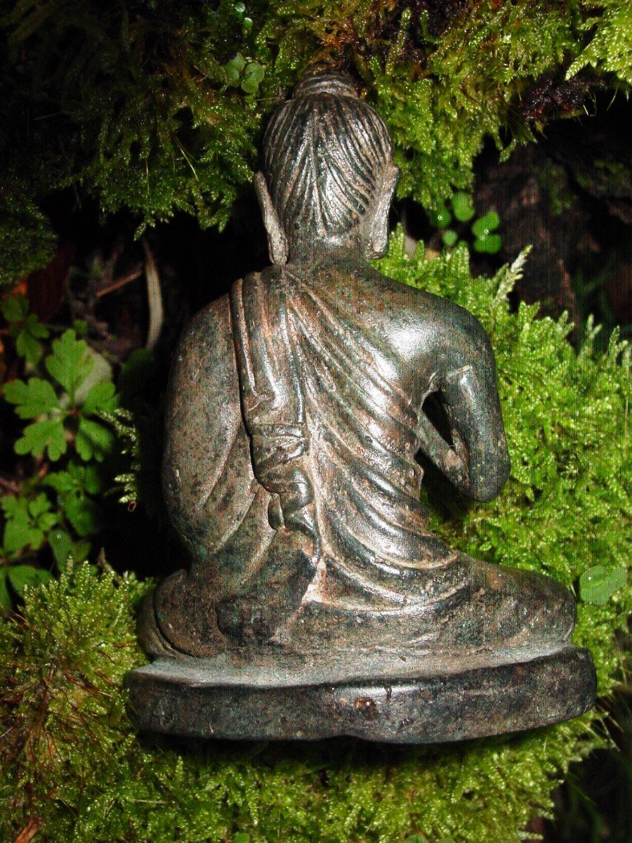 Bronze Buddha Height: 11 Cm. Thailand, Burma?-photo-3