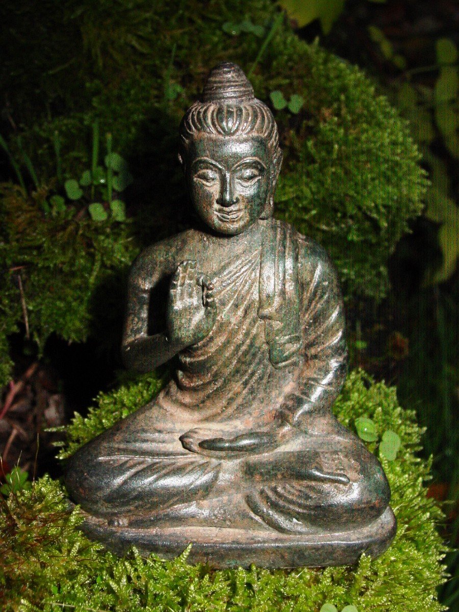 Bouddha Bronze Ht: 11 Cm. Thaïlande, Birmanie ?-photo-5