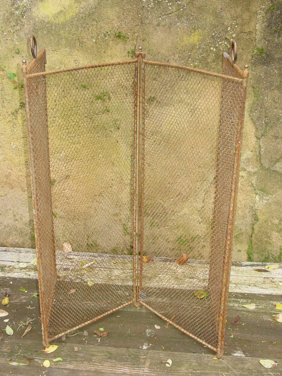 Large Spark Fire Screen Ht: 80 Cm.-photo-2