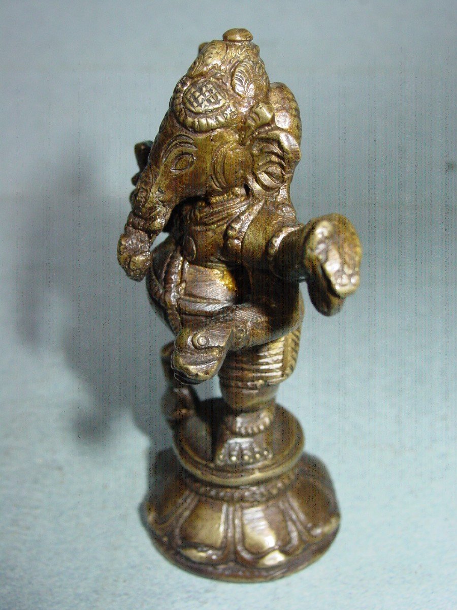 Ganesh In Bronze India From The 19th Century Traces Of Gilding-photo-4