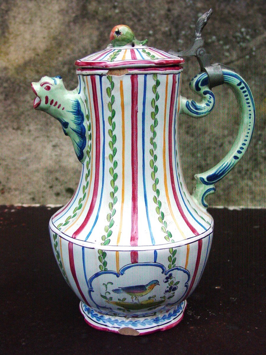 Earthenware Jug: A La Marquise De Sévigné - Royat - A. Rouzaud-photo-2