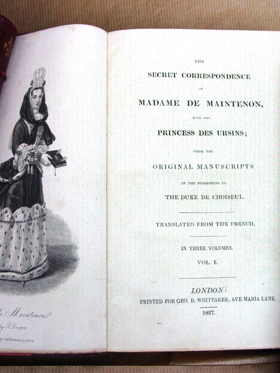1827 Langue Anglaise : "secret Correspondence Of Madame De Maintenon" édition originale-photo-3