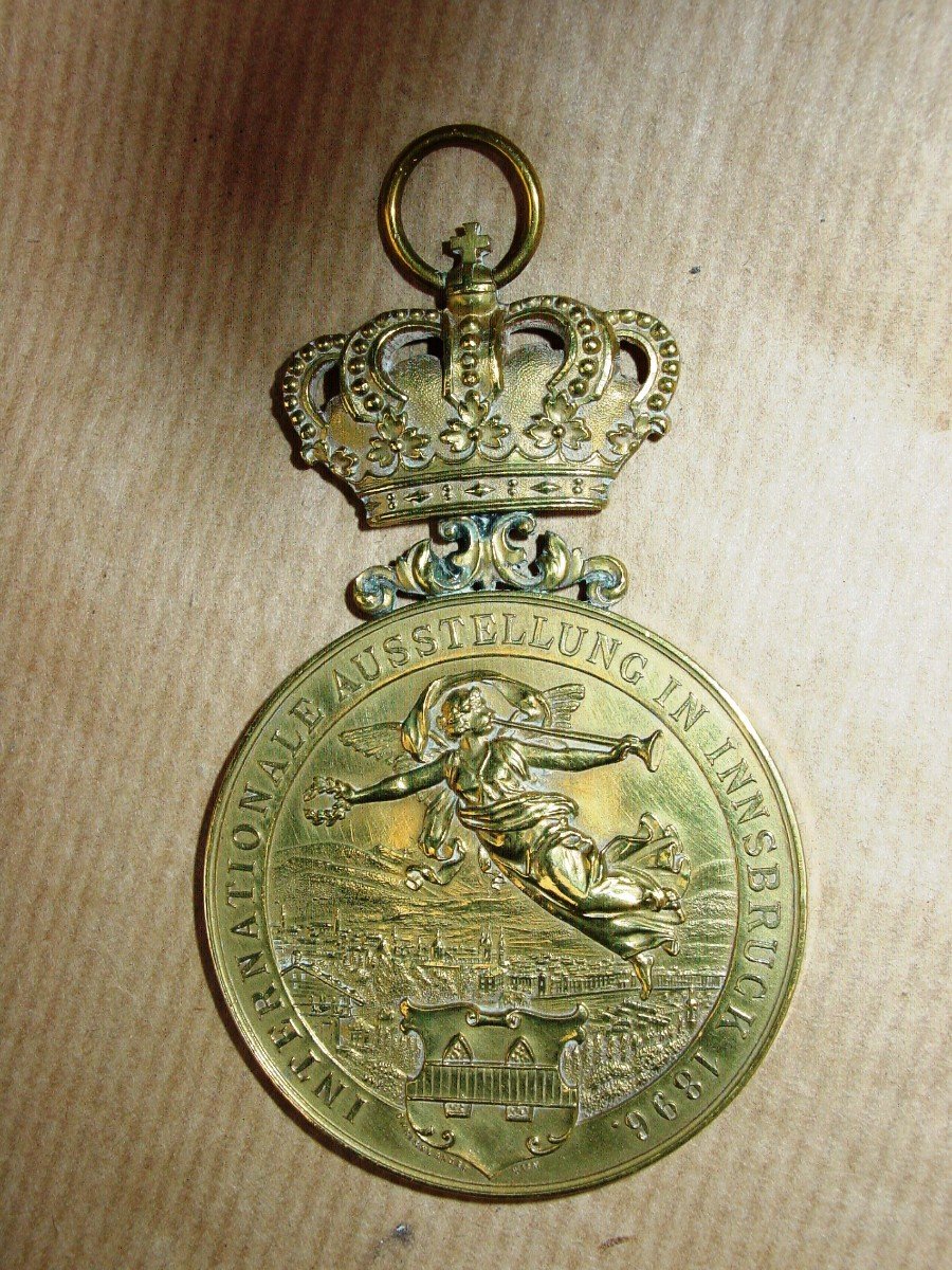 Médaille  Autriche 1896-internationnale Austellung In Innsbruck Erzherzog Ferdinand Carl Protec-photo-4