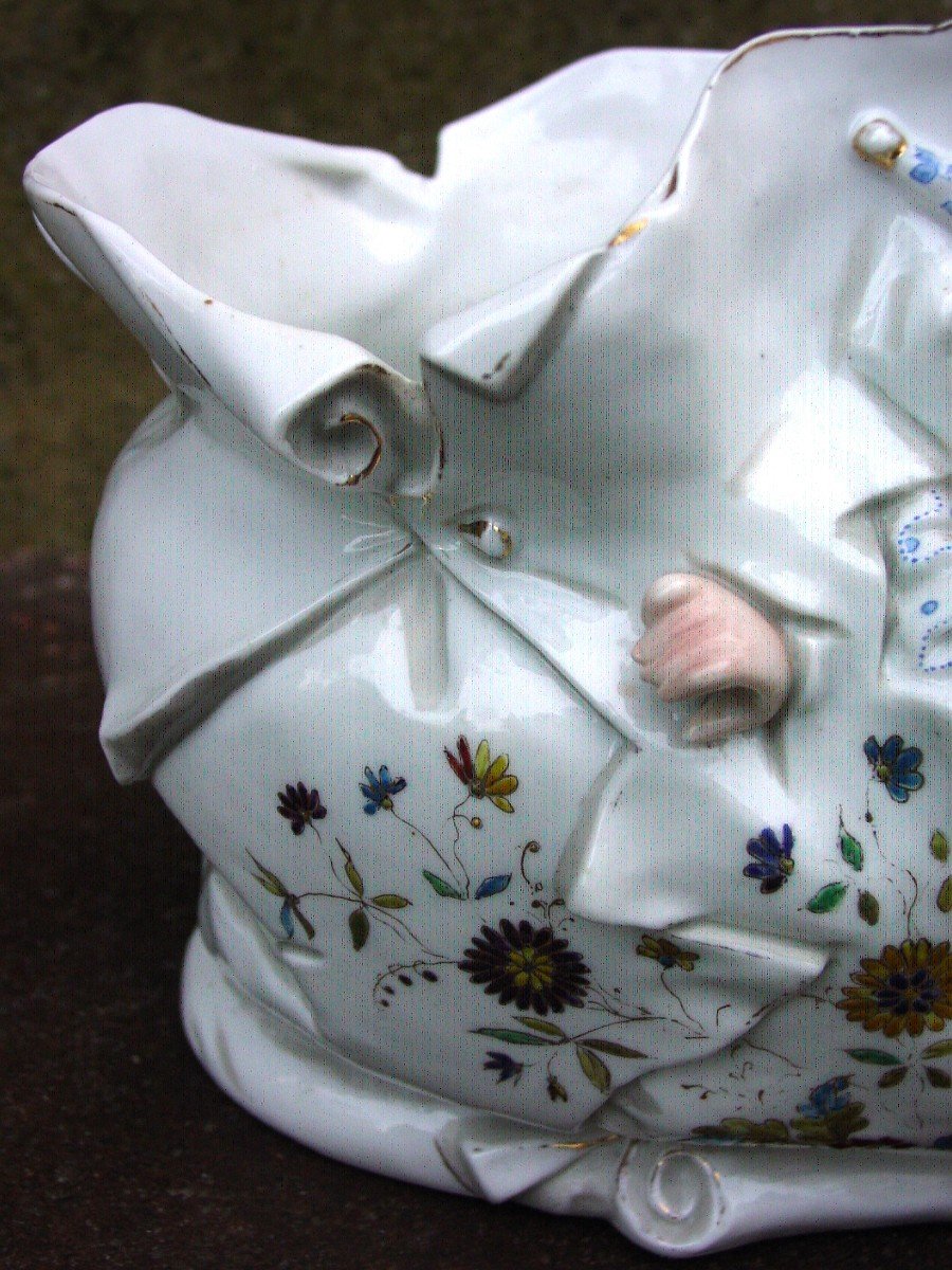 Cache-pot, Jardinière En Porcelaine De Paris à Décor De Triboulet, Arlequin-photo-3