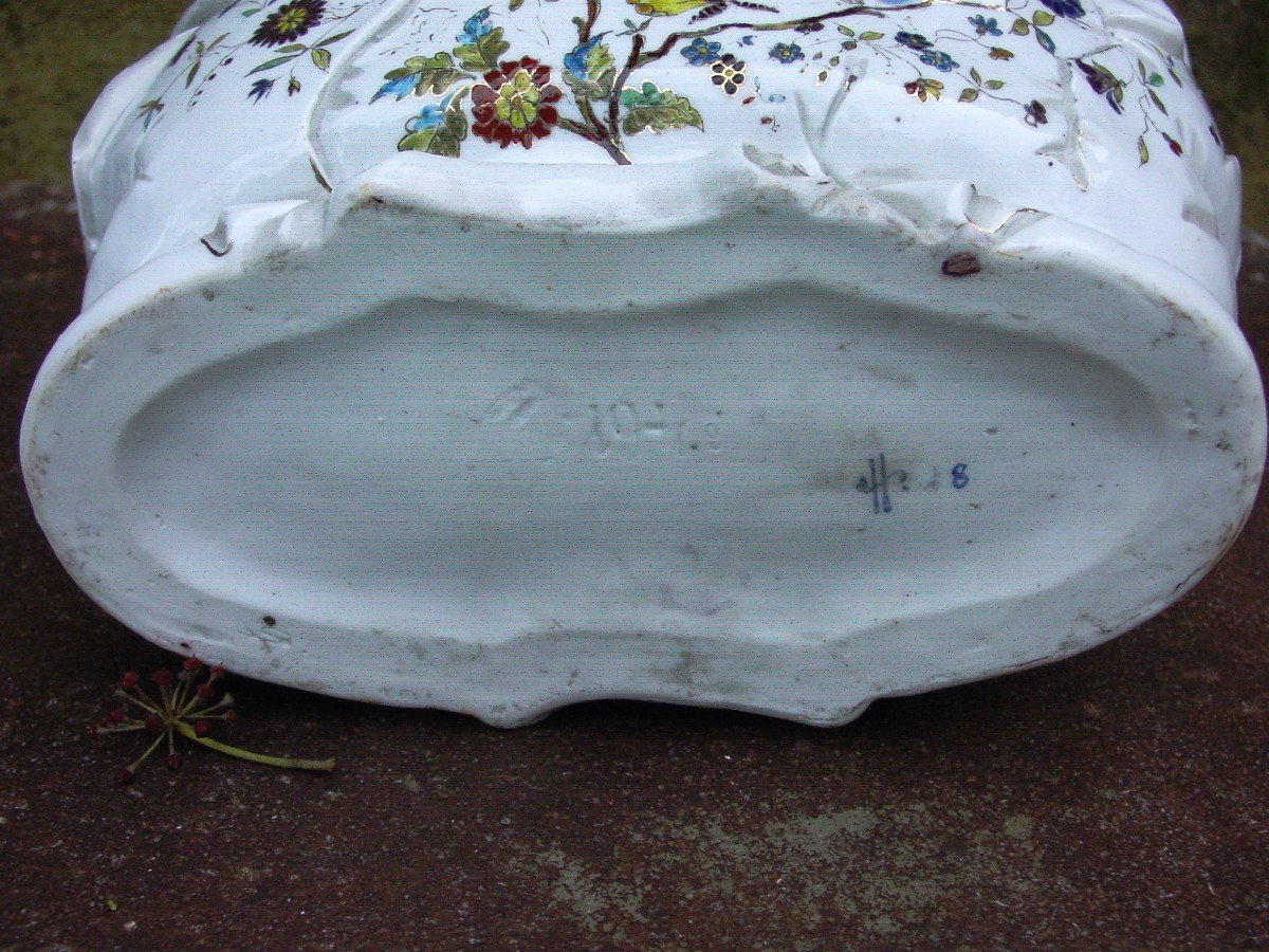 Plant Pot, Paris Porcelain Planter With Triboulet Decor, Harlequin-photo-7