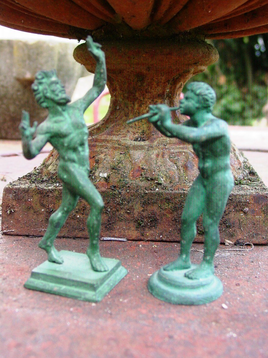 2 Small Bronzes At The Antique Museum Of Naples Circa 1940 Fauna -photo-1