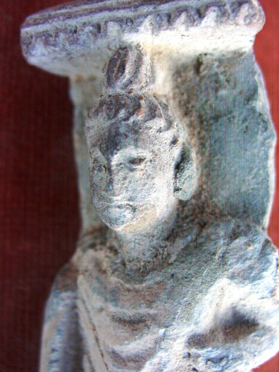 India Or Gandhara 3 Terracotta Artifacts, Schist-photo-6