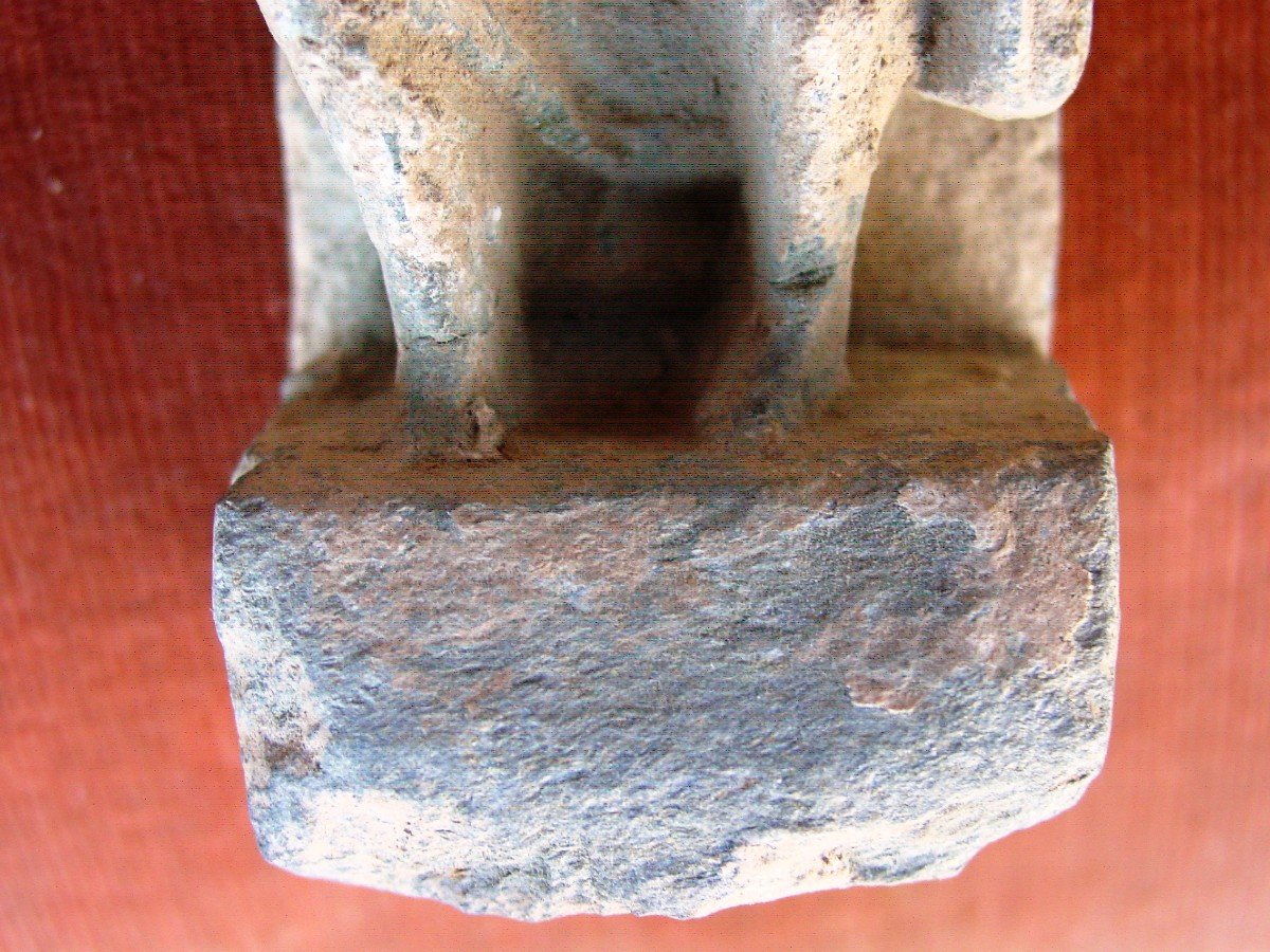 India Or Gandhara 3 Terracotta Artifacts, Schist-photo-8