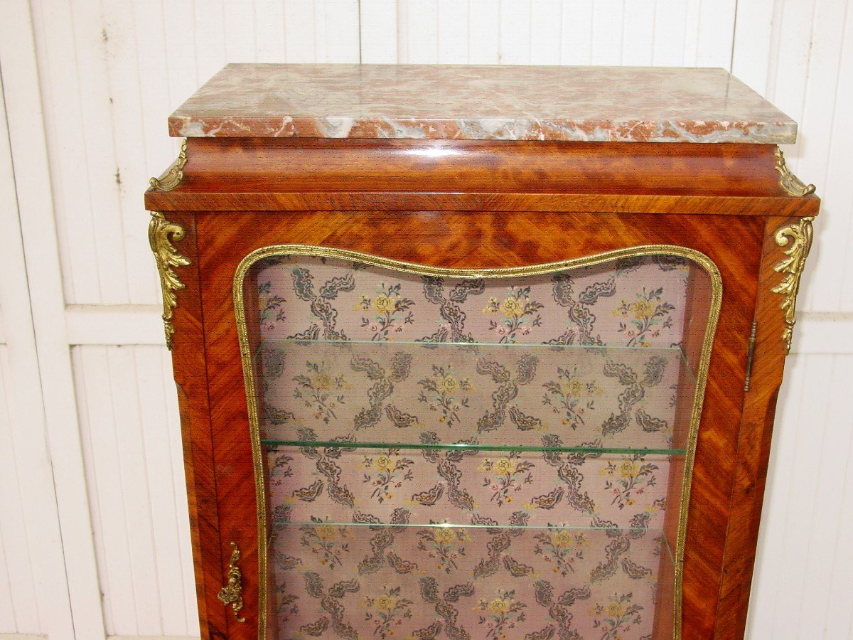 Louis XV Style Satin Marquetry Showcase Circa 1920-photo-2