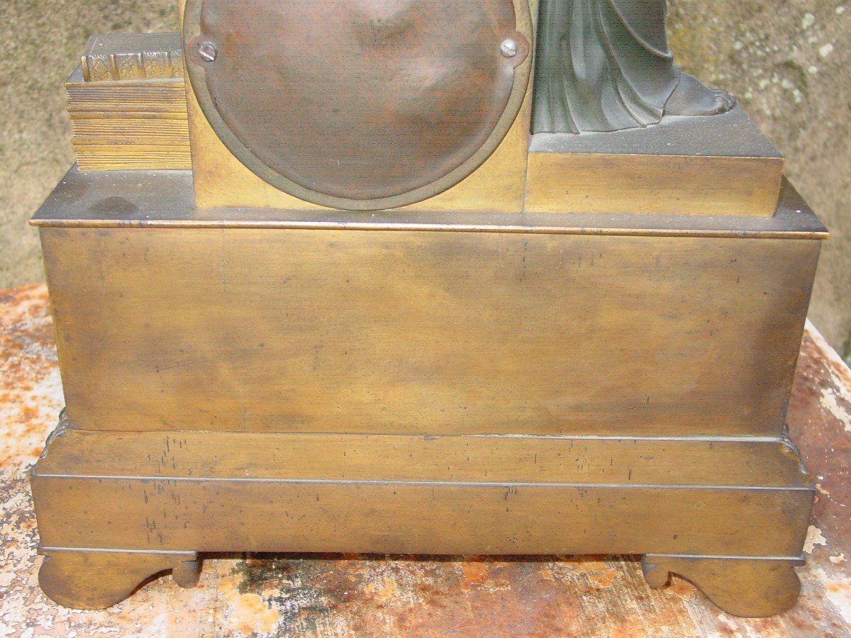 Gilt & Patinated Bronze Empire Clock Allegory Astrology - Astronomy -photo-5