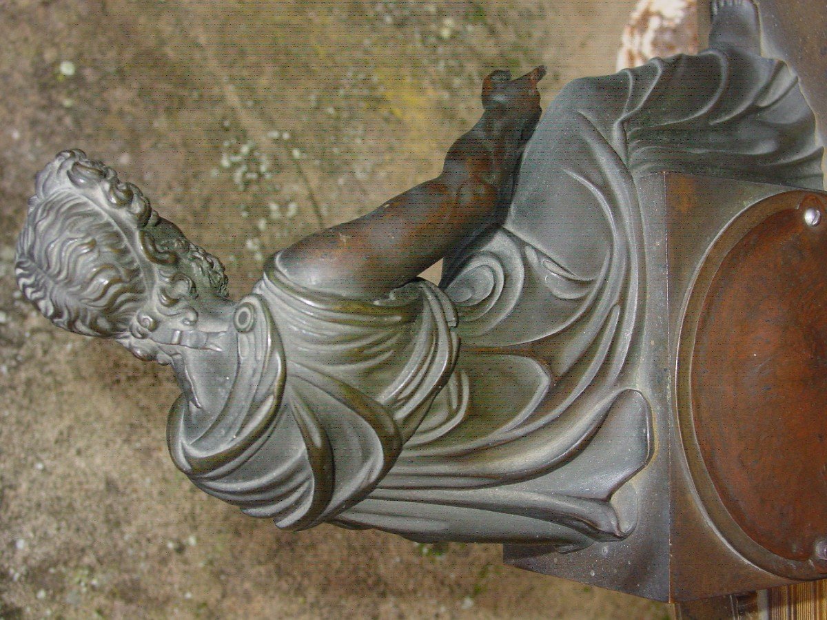 Gilt & Patinated Bronze Empire Clock Allegory Astrology - Astronomy -photo-6