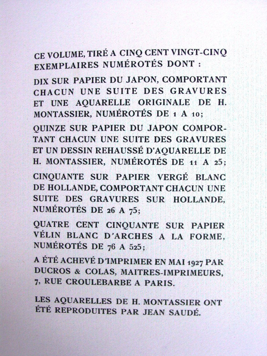 Le Mariage De Figaro Beaumarchais  Exemplaire : 496 / 525 Chez Babou 1927  Ill: H. Montassier-photo-4