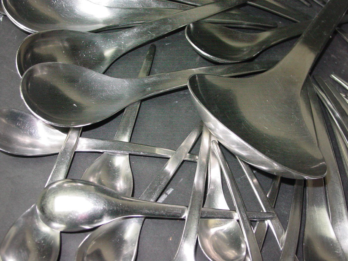 Ménagère  48 pièces,  Space Age  Par Guy Degrenne Vers 1970-photo-3