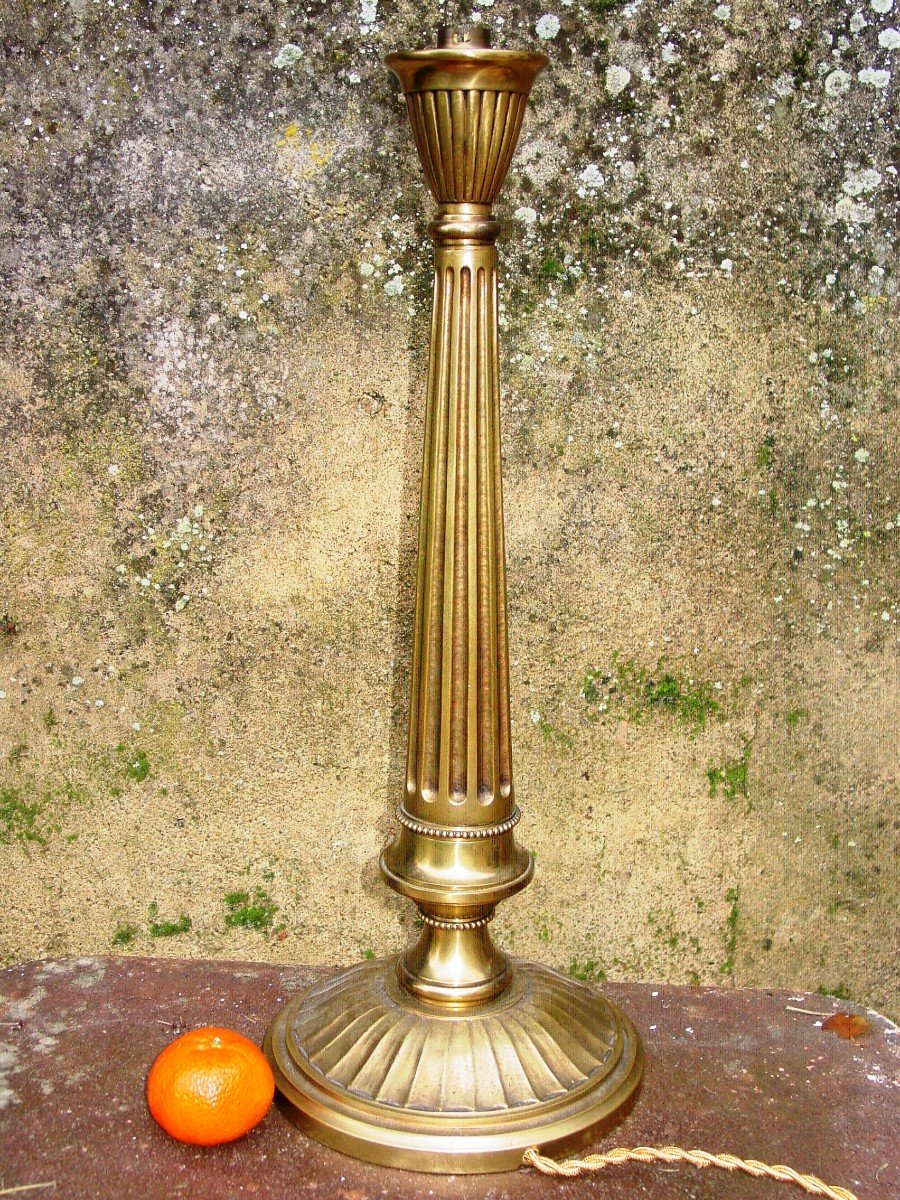 Art Deco Patinated Bronze Lamp Base