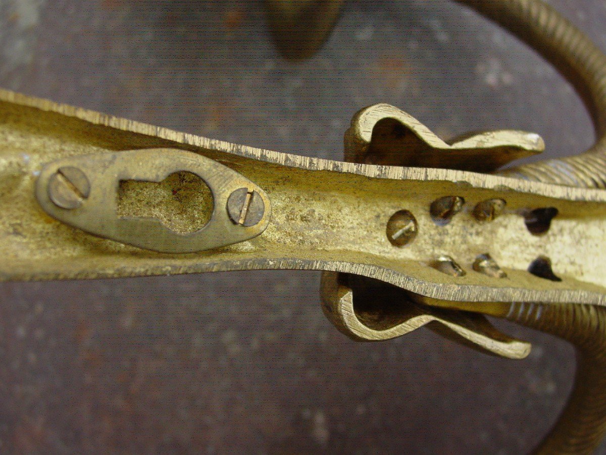 Paire Appliques Style Louis XVI Bronze à Décor De Passementerie-photo-2