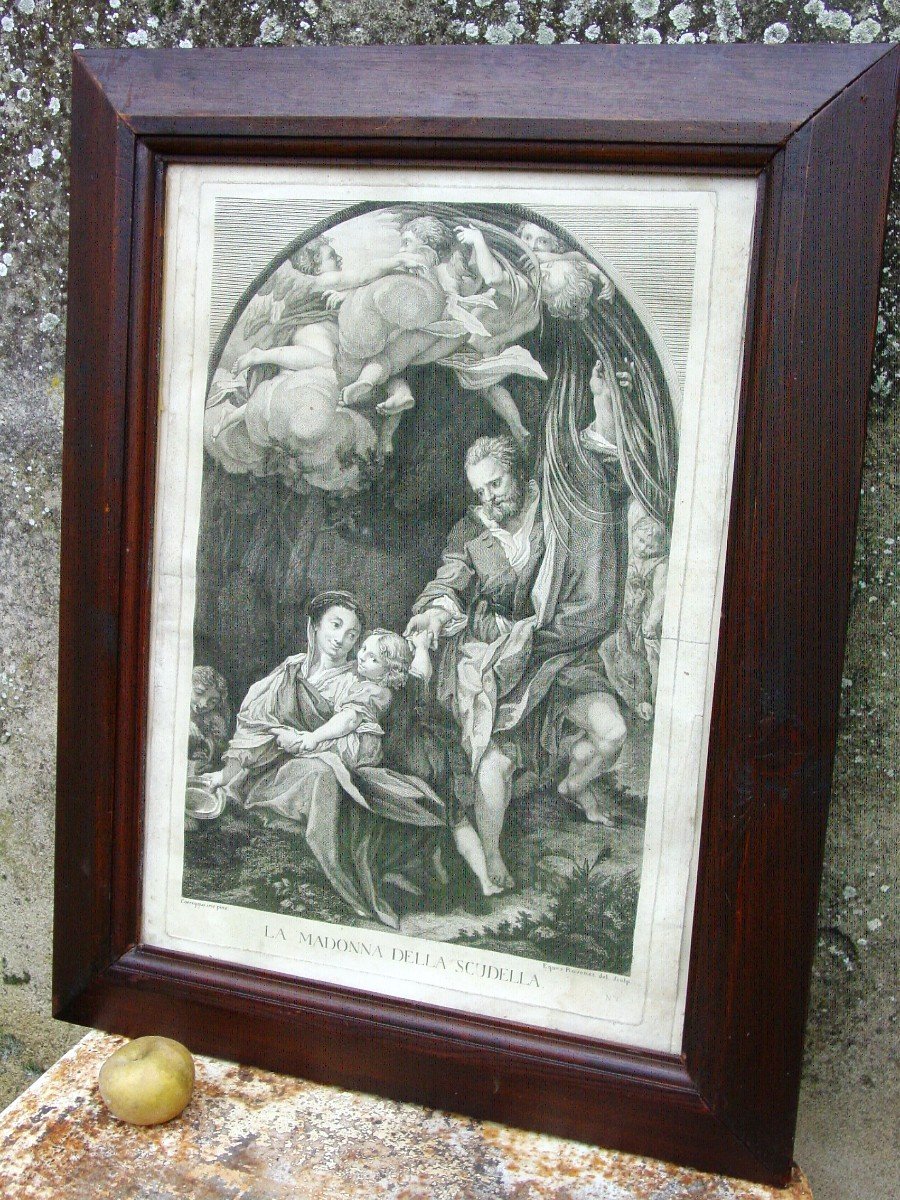 "the Madonna Della Scudella" By Ravenet (1706-1774) From Ap. Correggio -photo-2