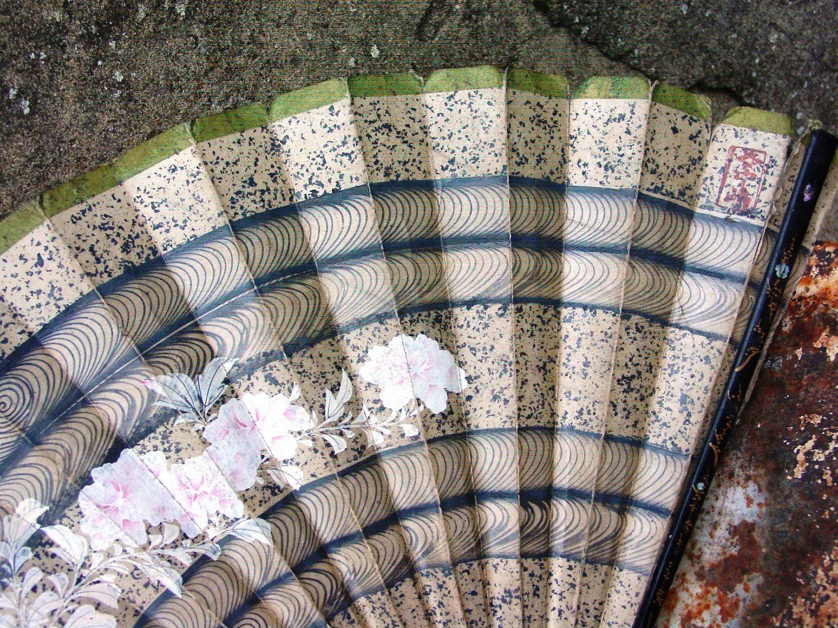 Large Japanese Fan From The 19th Century-photo-2