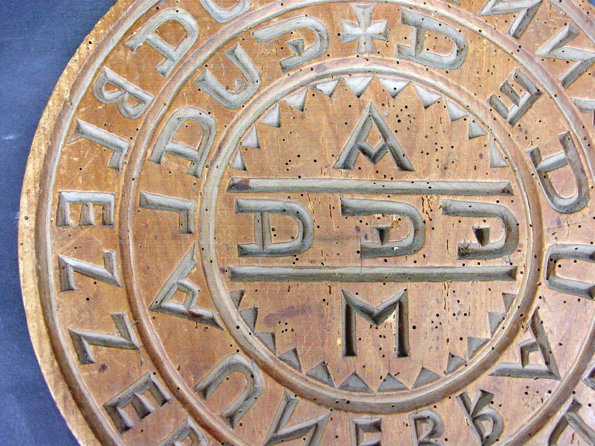Marque, Plaque à Beurre , Savoie Suisse, Queyras En Pin Cembro Vers 1800-photo-4