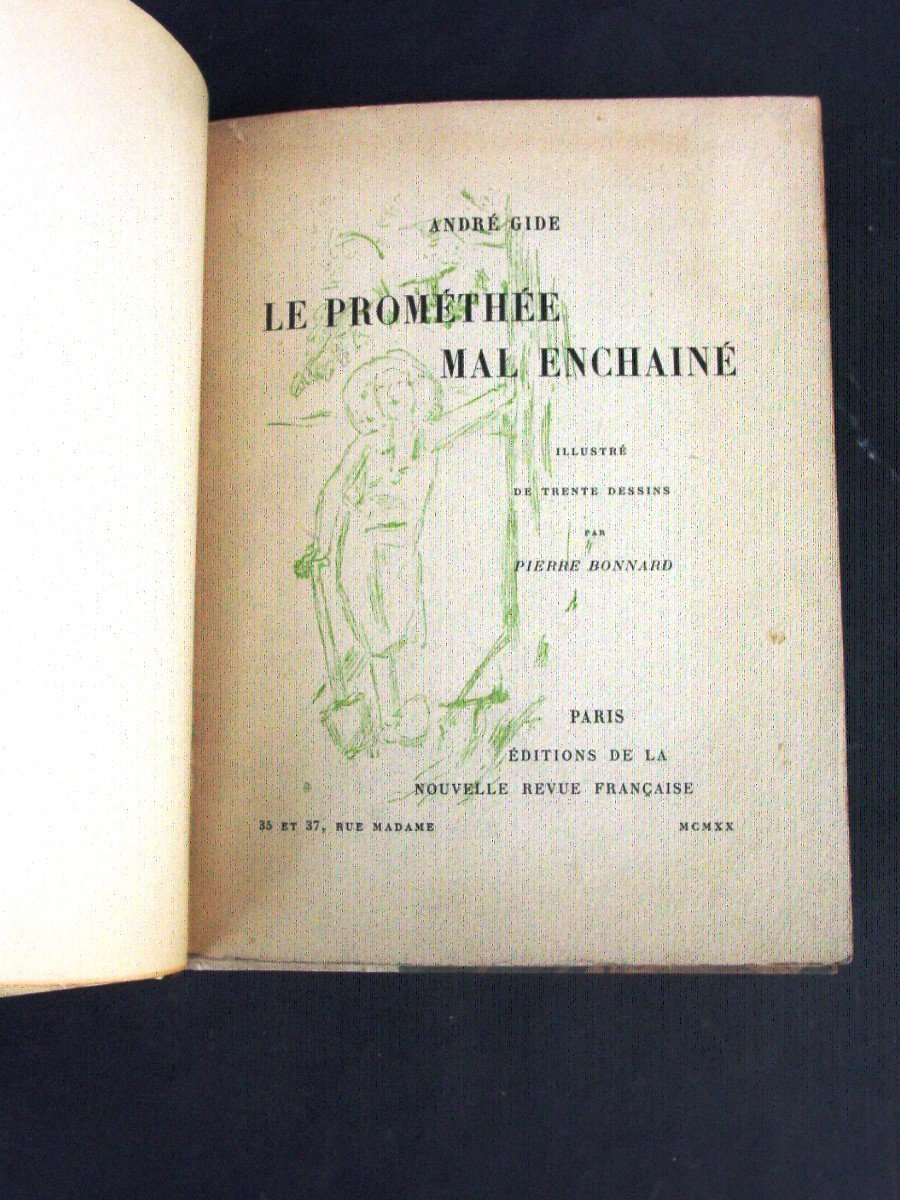 13/750 André Gide & P. Bonnard "le Prométhée Mal Enchaîné" Chez Nrf-photo-1