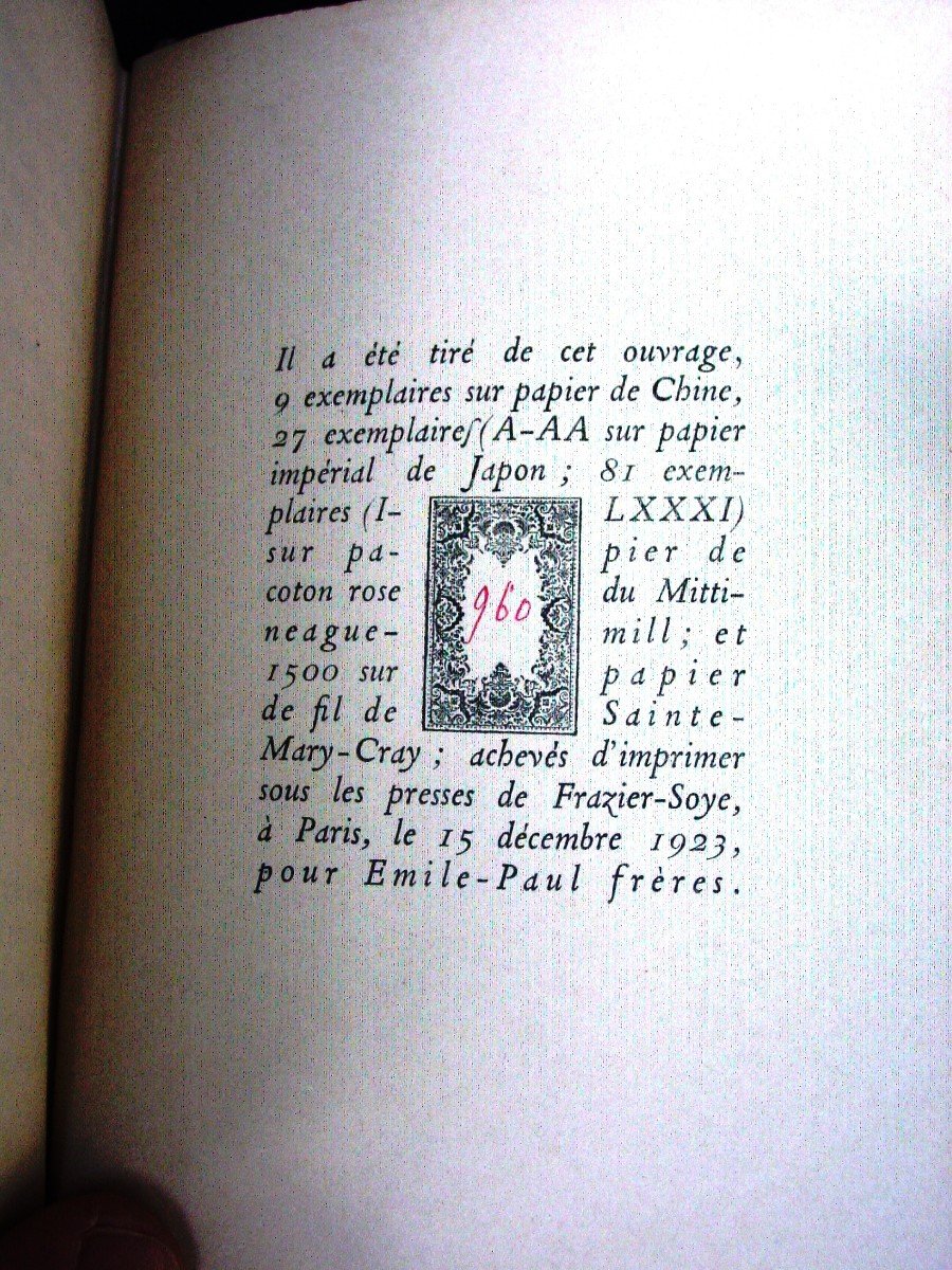 960/1500 "les Fleurs Du Mal" Ch. Baudelaire Chez Emile Paul 1923 relié Parchemin-photo-3