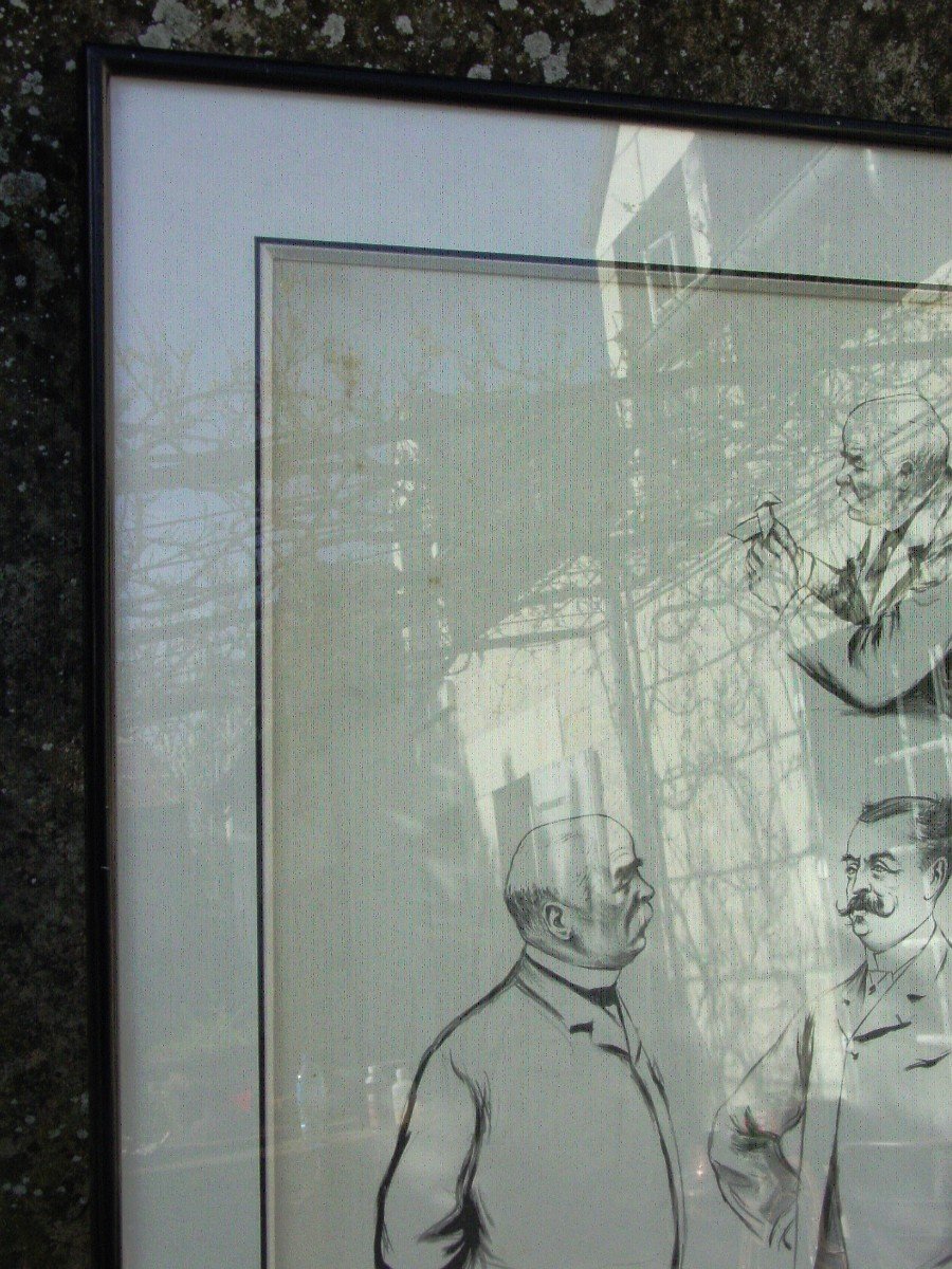 2 Lithographies Noël Dorville Caricatures Bien Encadrées l'Assiette Au Beurre-photo-6