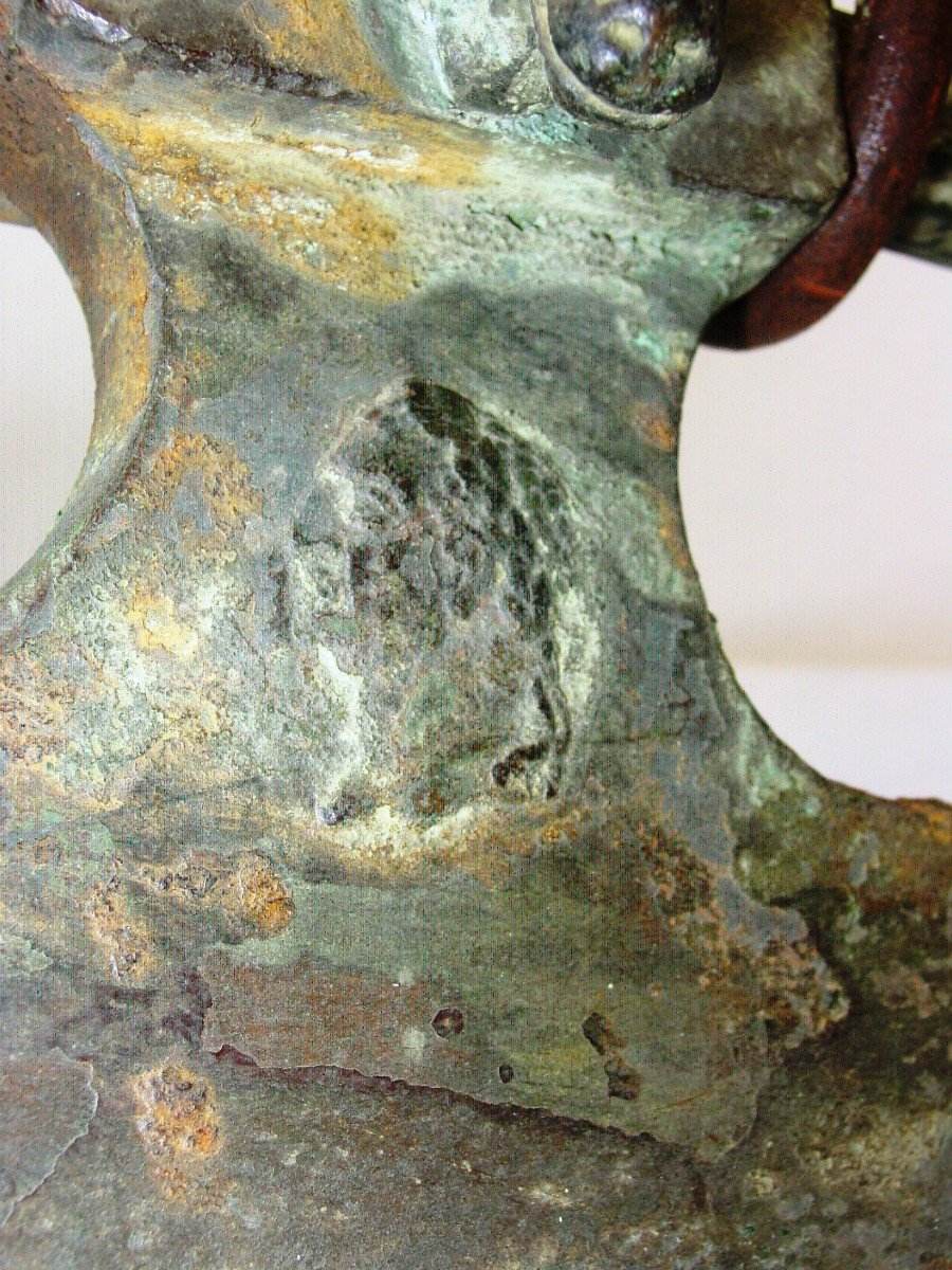 Ax Mediterranean Basin Grand Tour Bronze Antique Patina-photo-2
