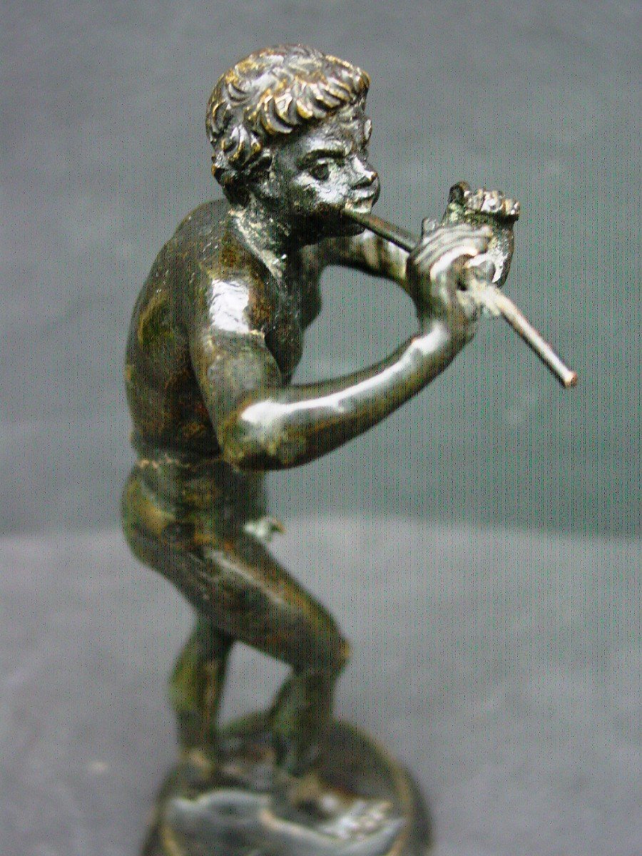 After The Antique "young Fauna With The Flute" Italy From The 19th-photo-1