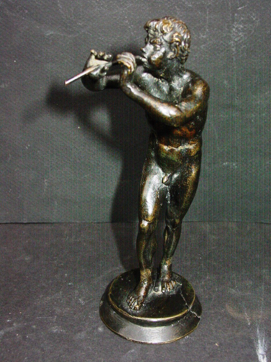 After The Antique "young Fauna With The Flute" Italy From The 19th-photo-3