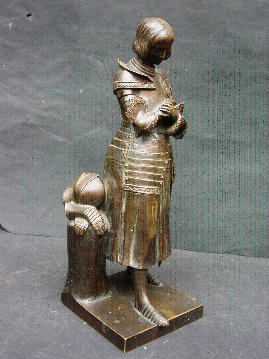 Jeanne d' Arc Par Marie-Christine d' Orléans (1813-1839) Bronze Chez Susse Frères-photo-1