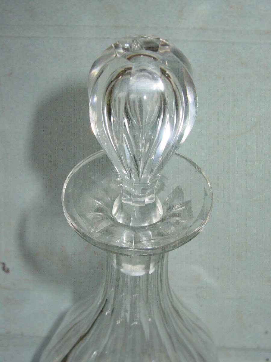 Pair Of Crystal Carafes From The 19th Century-photo-3